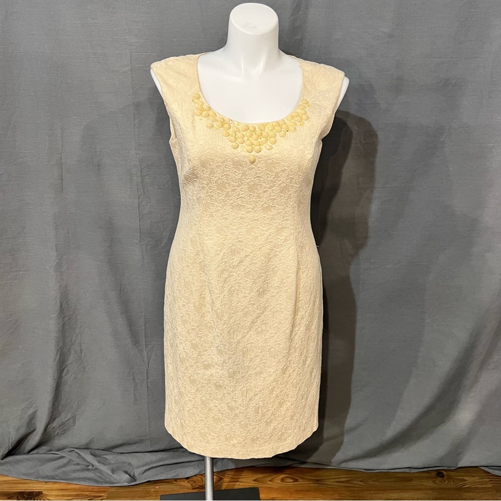 Adrianna Papell Cream Lace Dress